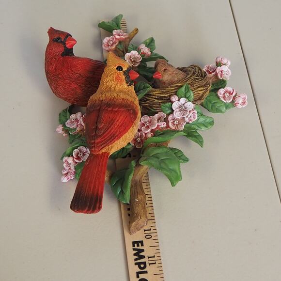 VTG The Bradford Exchange Cozy Cardinals Springtime Wall Decor Sculpture A5517 - Picture 4 of 14